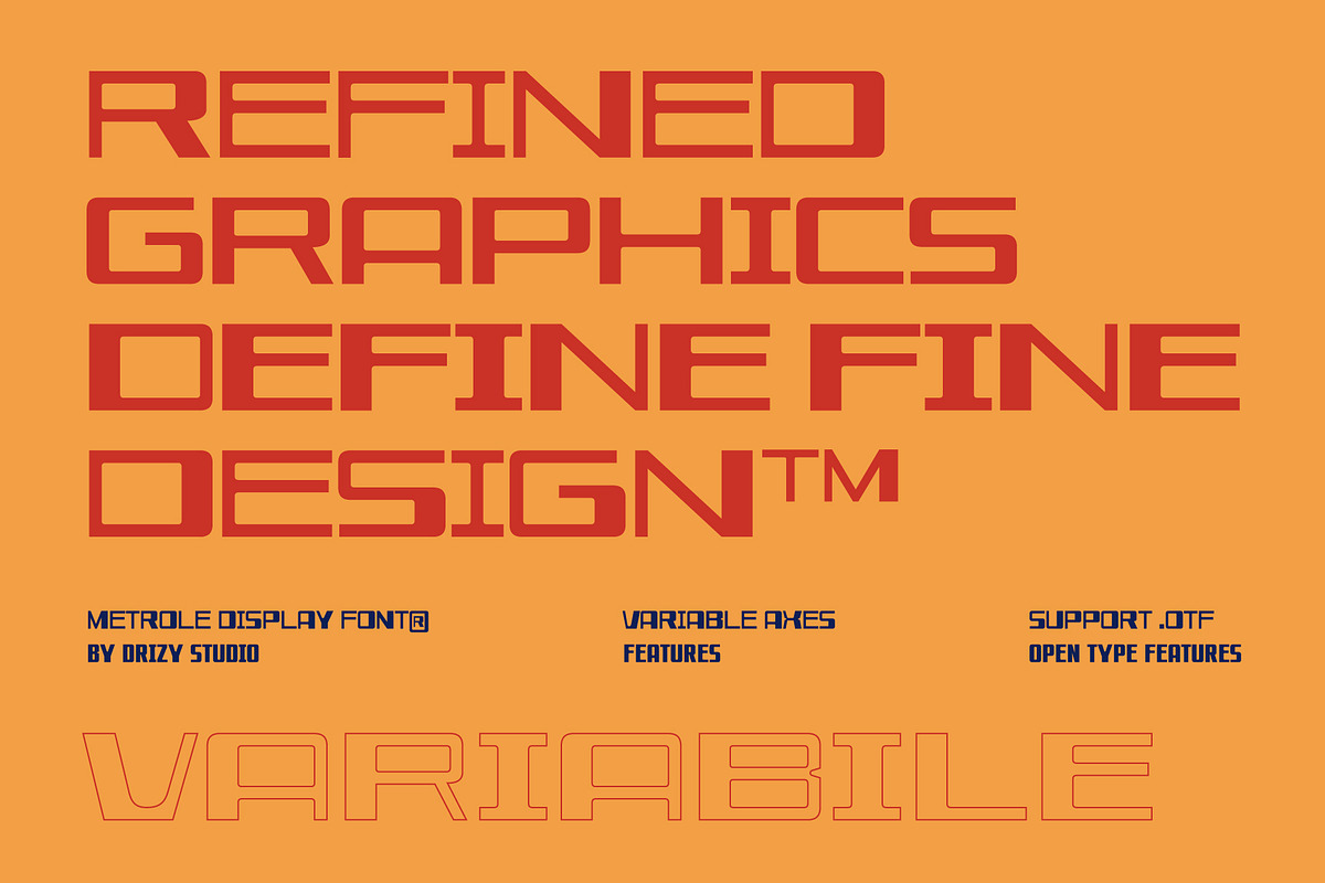 Metrole – Contrast Variable Display, a Sans Serif Font by Drizy (Photo 5 of 10)