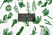 Green Inky Watercolour Flowers, an Illustration by Pixafied (Thumbnail 1 of 3)
