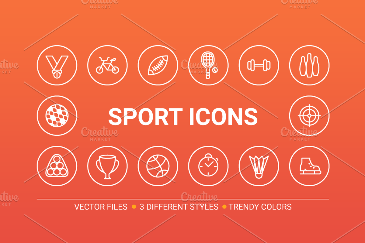 Circle sport icons