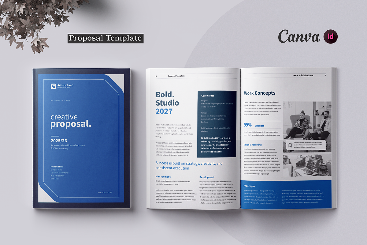 Proposal Template | Canva, a Brochure Template by ArtisticLand (Photo 1 of 12)
