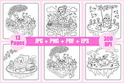 Floating Islands Coloring Pages, a Decorative Illustration by Coco Bloom (Thumbnail 2 of 3)
