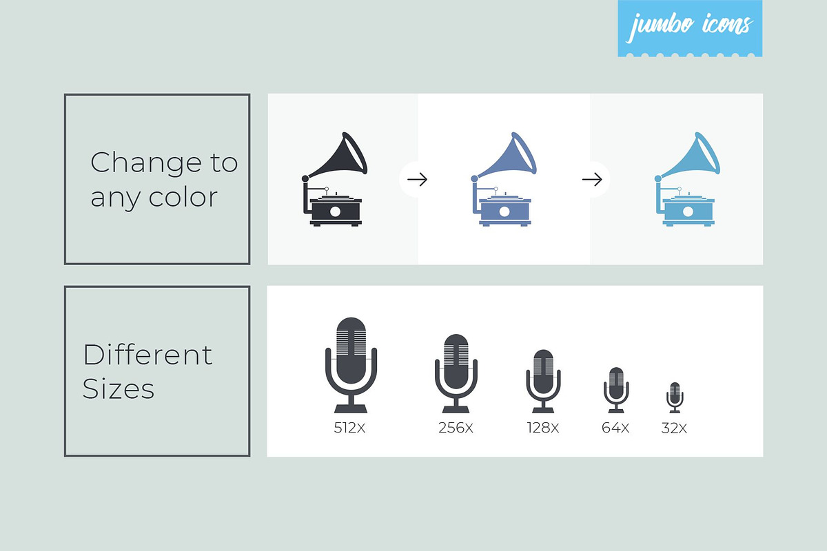 Music Glyph Icons V2, a Solid Icon by Jumbo Icons (Photo 3 of 5)