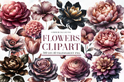 Watercolor Flowers clipart, an Illustration by Designworld (Thumbnail 1 of 6)