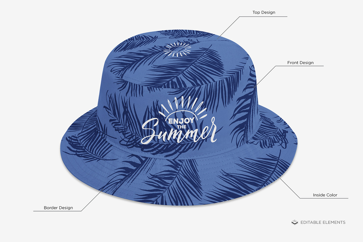 Bucket Hat Mock-up, a Cups & Container Mockup by Branda Keeps (Photo 4 of 17)