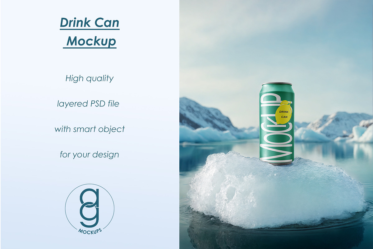 Drink Can Mockup, a Mockup by AG Mockups (Photo 1 of 3)