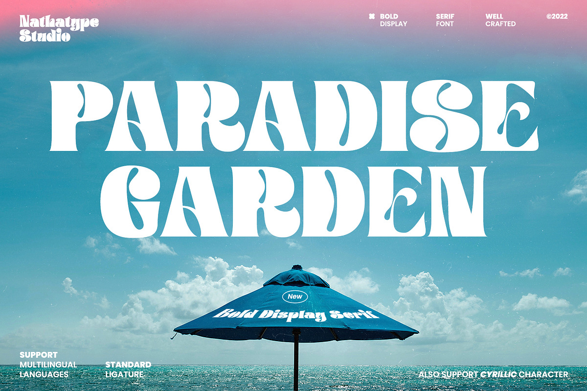 Paradise Garden, a Serif Font by Nathatype (Photo 1 of 4)