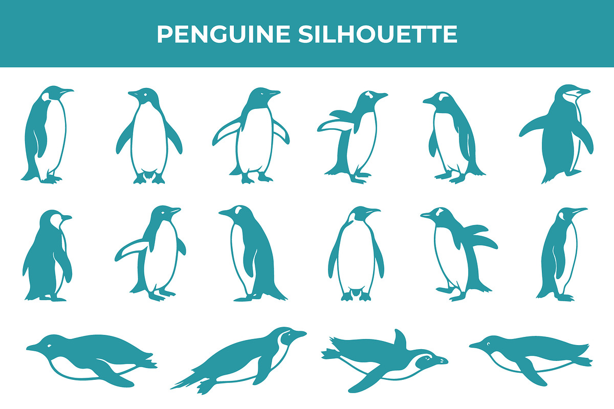 Penguin Silhouette Vector Art, an Animal Illustration by nandinigraphics (Photo 2 of 4)