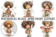 Whimsical Black Afro Fairy Clipart, an Illustration by OK Design (Thumbnail 2 of 6)