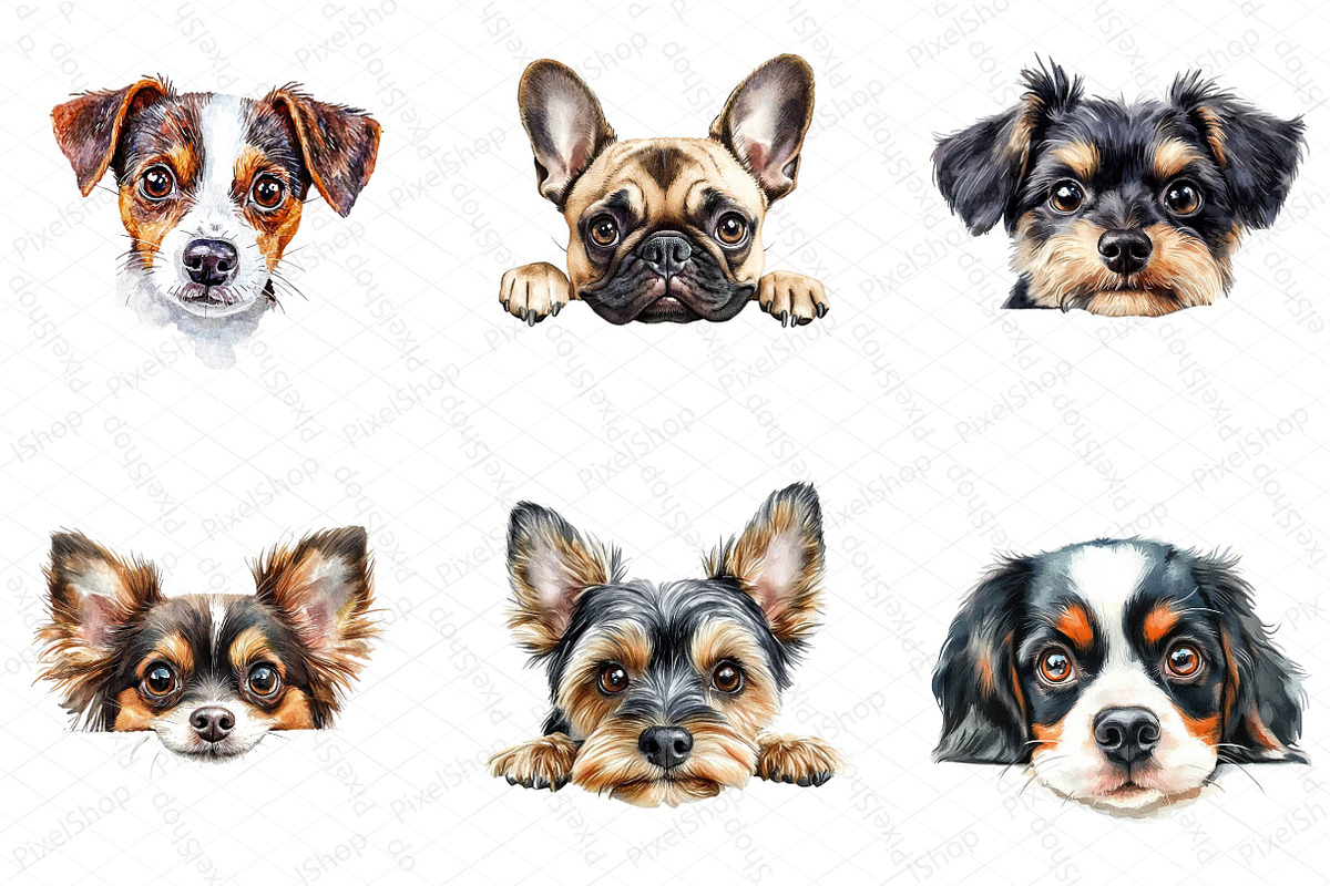 Peeking Dog Breed Clipart, an Illustration by DreamPrint404 (Photo 5 of 6)