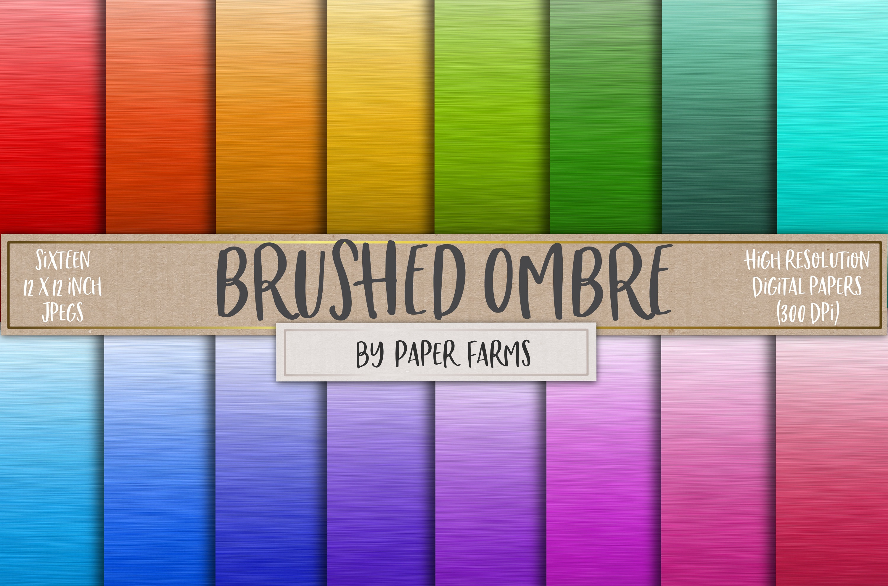 Brushed Ombre Backgrounds, a Texture Graphic by Paper Farms