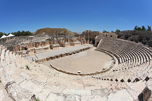 Roman amphitheater in beit shean containing amphitheatre, ancient, and stone
