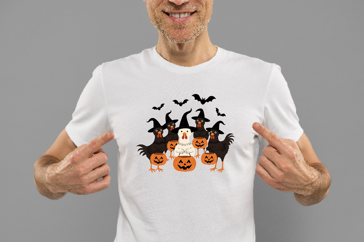 Trick or Treat Chicken PNG, Funny Fa, an Illustration by Daily.Designs (Photo 2 of 5)