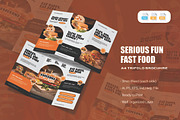 Serious Fast Food - Trifold Brochure, a Brochure Template by AQR Studio (Thumbnail 1 of 2)