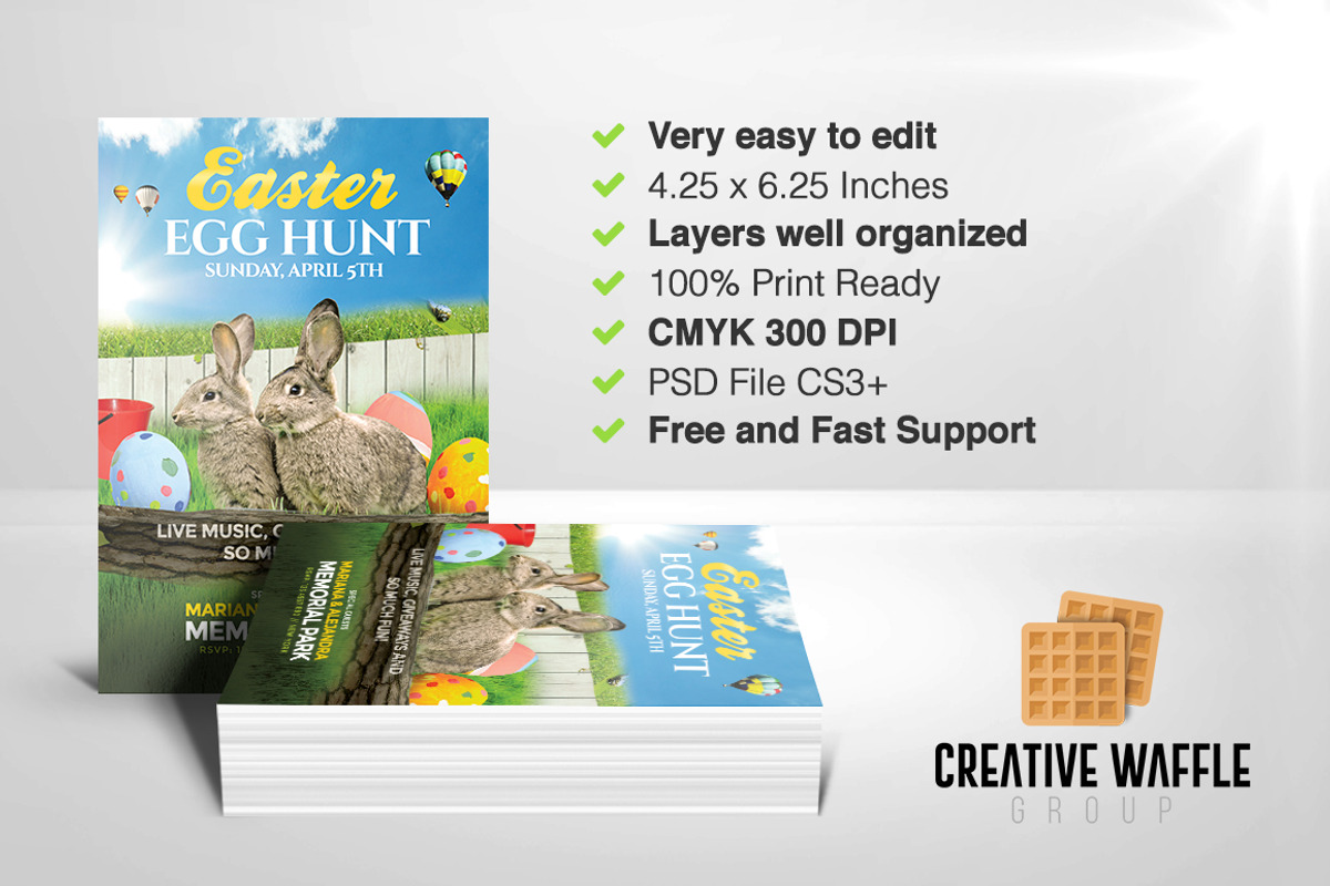 Easter Egg Hunt - Flyer Template, a Flyer Template by Creative Waffle (Photo 4 of 5)