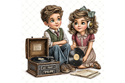 Record Playing Clipart JPG, a Person Illustration by Memories By Lea (Thumbnail 16 of 17)
