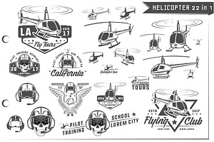 22 in 1 Helicopter emblems and logo