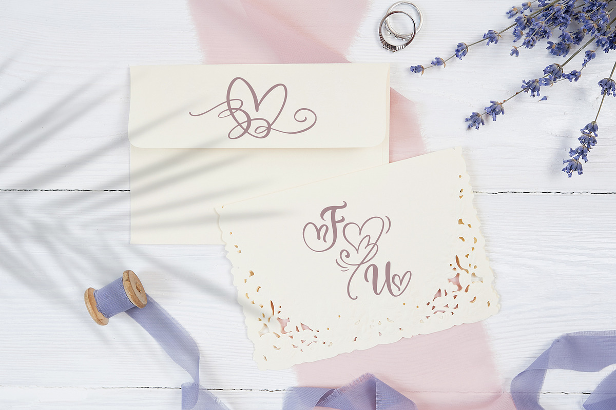 Wedding Heart Monogram Font preview 4