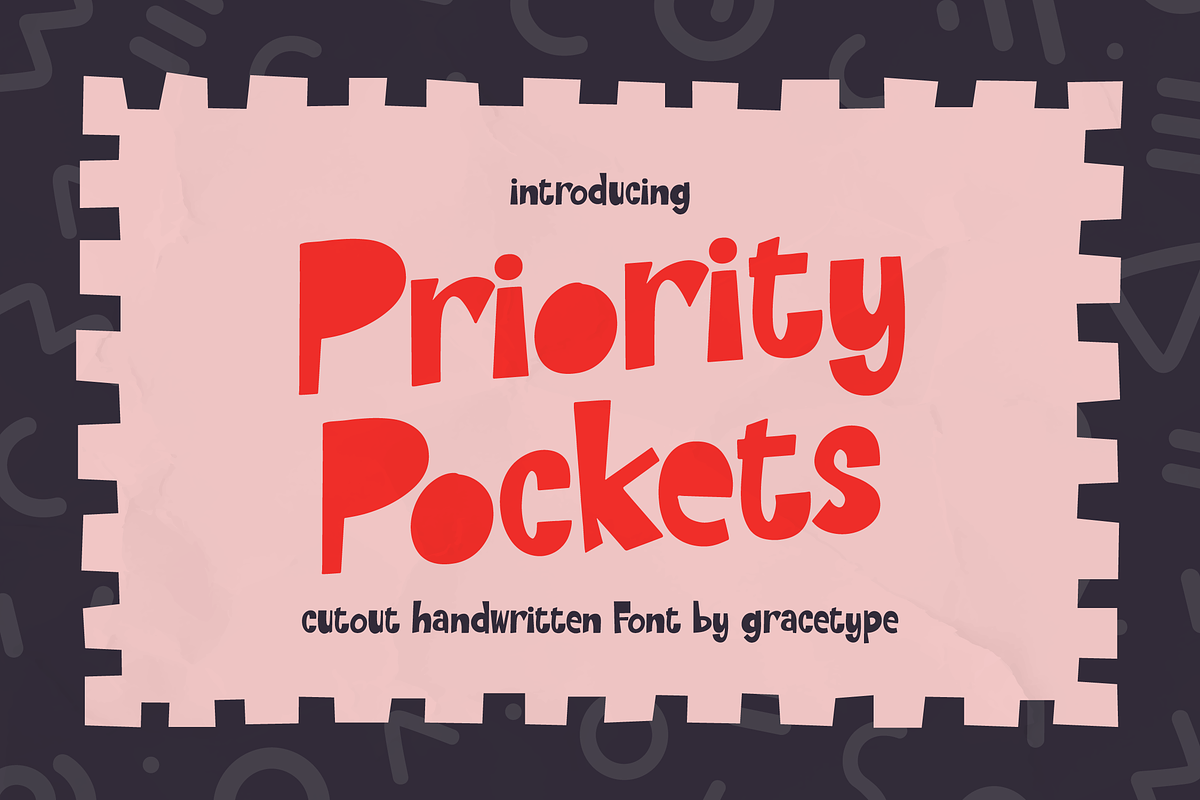 Priority Pocket | Cutout Handwritten, a Handwritten Font by gracetype_studio (Photo 1 of 12)