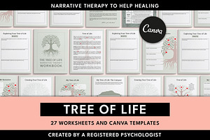 Tree of Life Therapy Canva Templates, a Templates & Theme by Miri Campbell