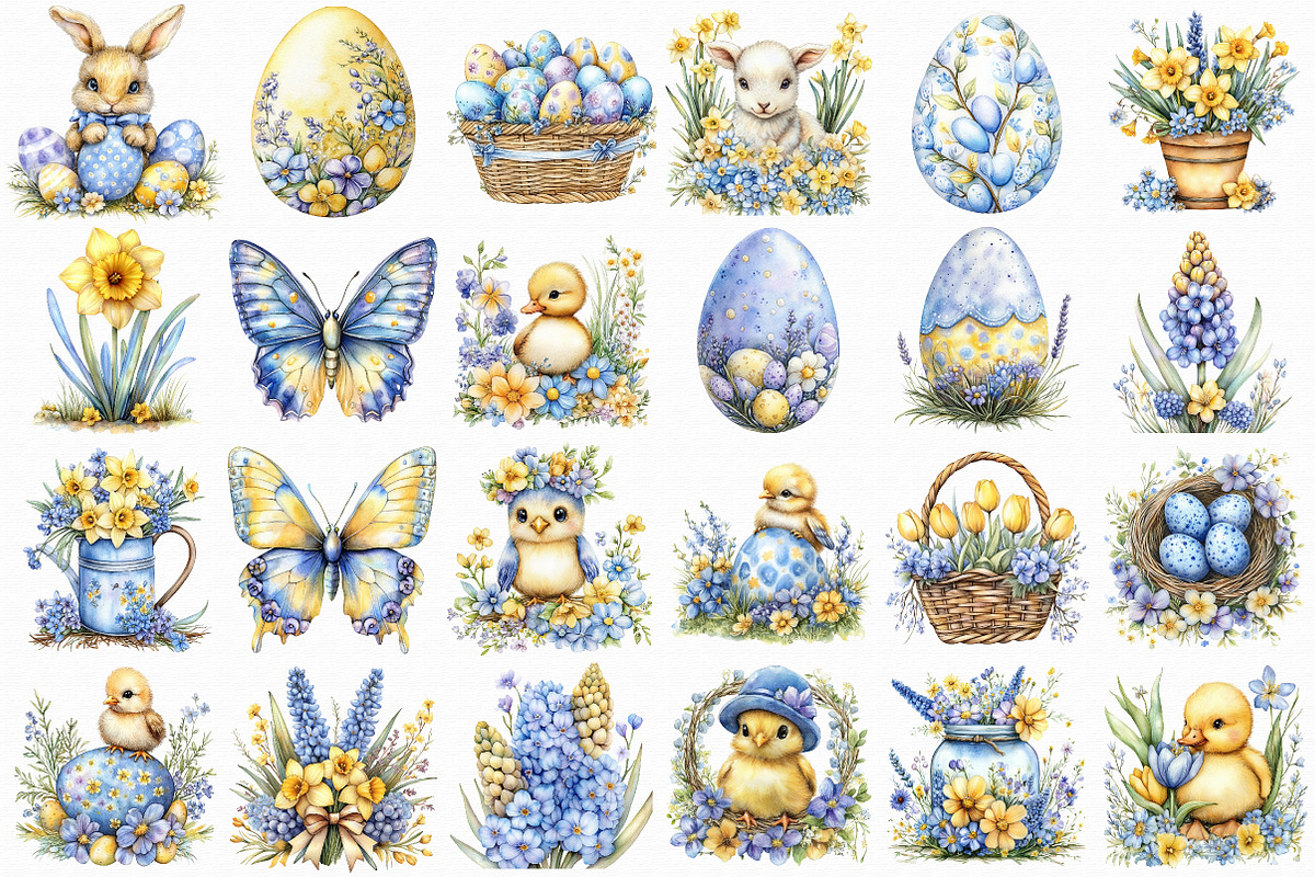 Watercolor Easter Clipart, an Illustration by Libby Wishes (Photo 3 of 4)