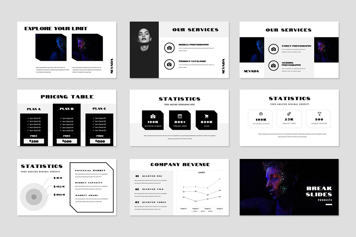 Nevada - Bold Style Powerpoint, a Presentation Template by TMint Creative