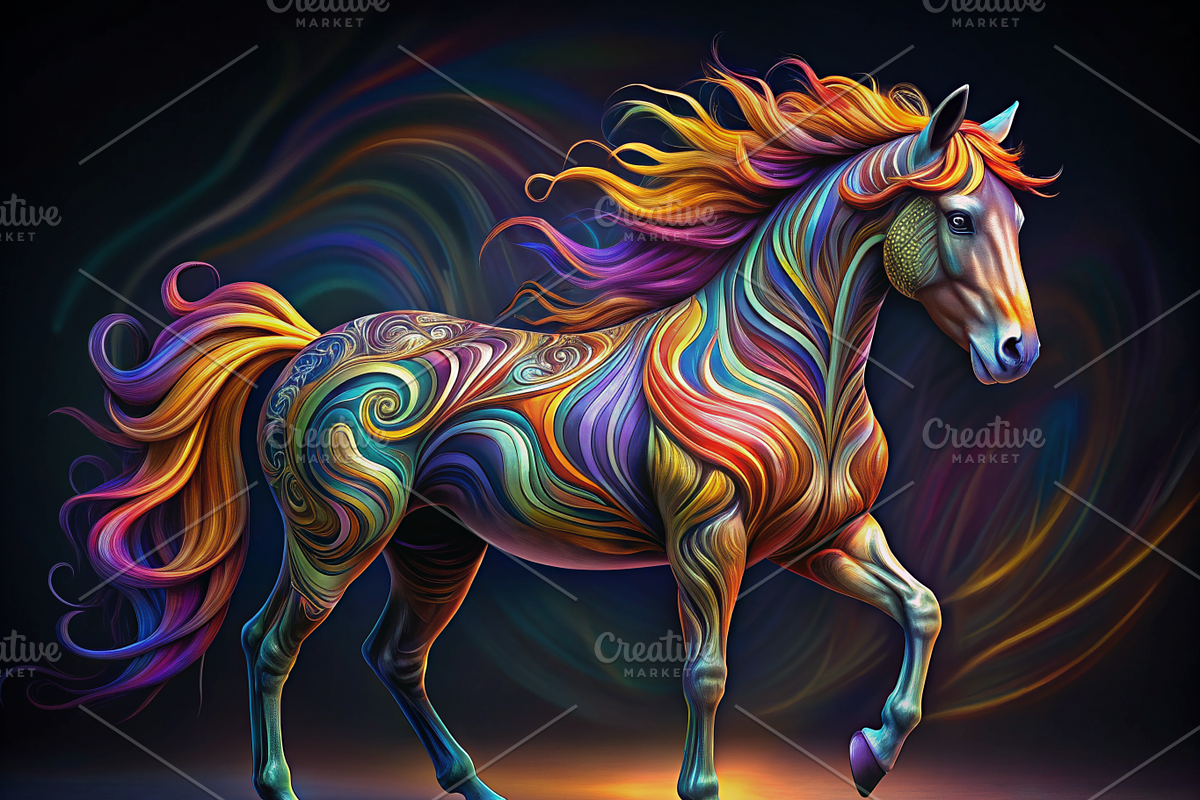 Vibrant Horse Print, an Animal Illustration by ZobaDepot (Photo 1 of 4)