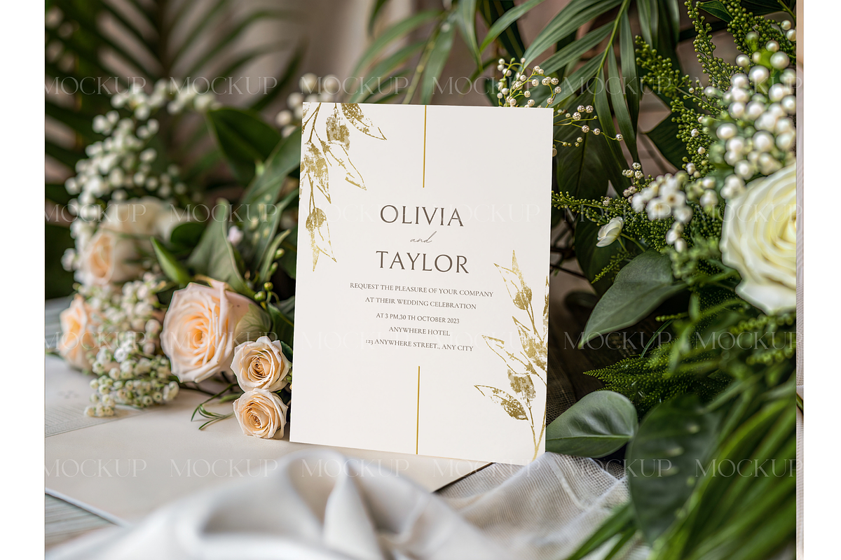 Elegant Floral Card Display, a Product Mockup by MockupWizard (Photo 2 of 3)