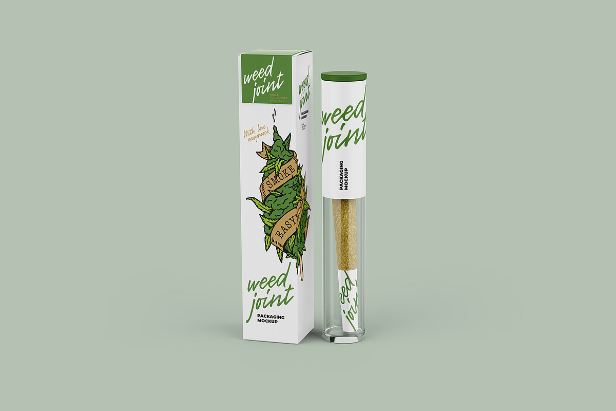 Weed Joint Pre-Roll Packaging Mockup, a Product Mockup by easymock 2 (Photo 6 of 10)