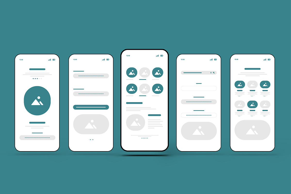 Mobile App Wireframe UI UX Design, an UI Kit Template by MightyDesign (Photo 1 of 8)