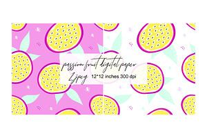 Passion Fruit Digital Paper.