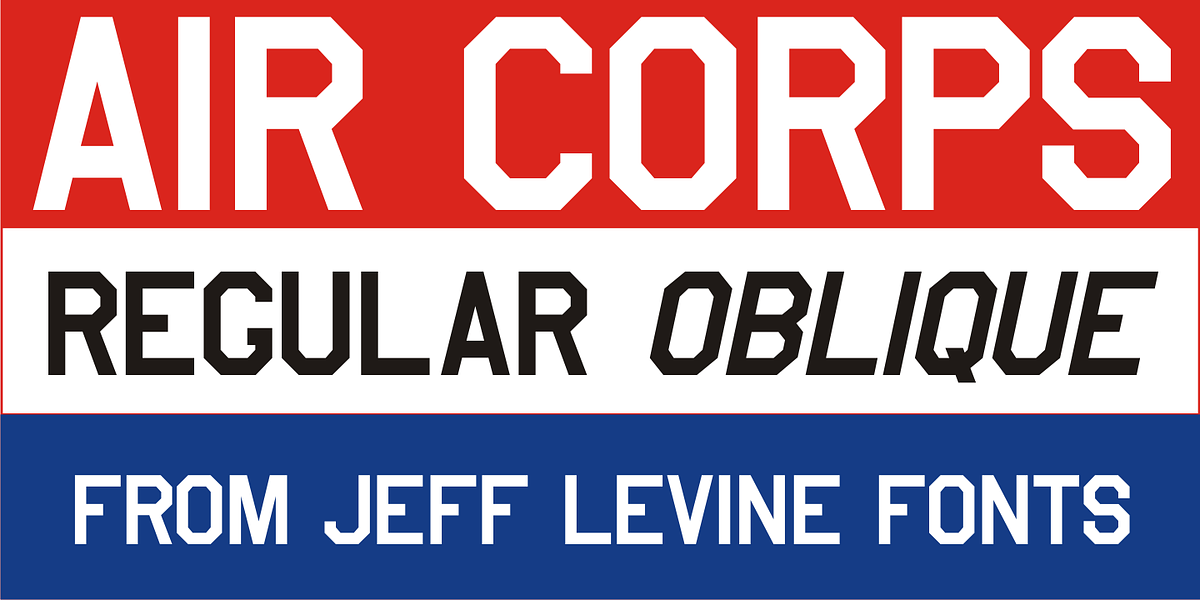 Air Corps JNL, a Sans Serif Font by Jeff Levine Fonts