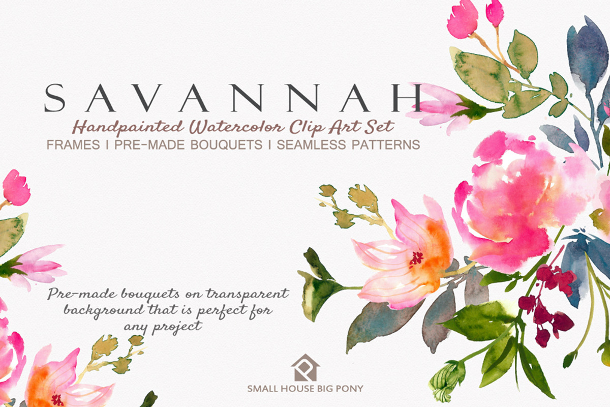 Savannah - Watercolor Floral Set, a Graphic by SmallHouseBigPony (Photo 12 of 12)