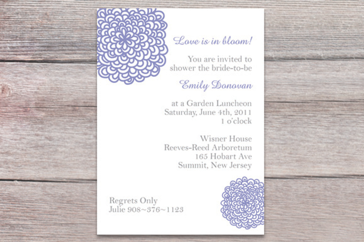 Hydrangea bridal shower invitation, an Invitation Template by Claudia Petrilli Design