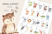 ALPHABET ANIMALS clipart. Watercolor, an Animal Illustration by OlliArtDesign (Thumbnail 13 of 14)