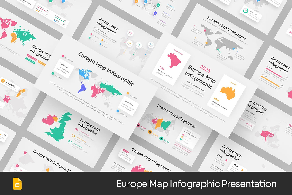 Europe Infographic GSlides PPoint, a Presentation Template by Fit-tee (Photo 1 of 2)