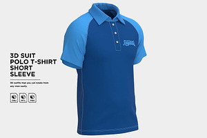 3D Suit Polo T-Shirt Short Sleeve