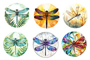 Round Dragonfly Stained Glass Clipar, an Illustration by CreationArt (Thumbnail 4 of 5)