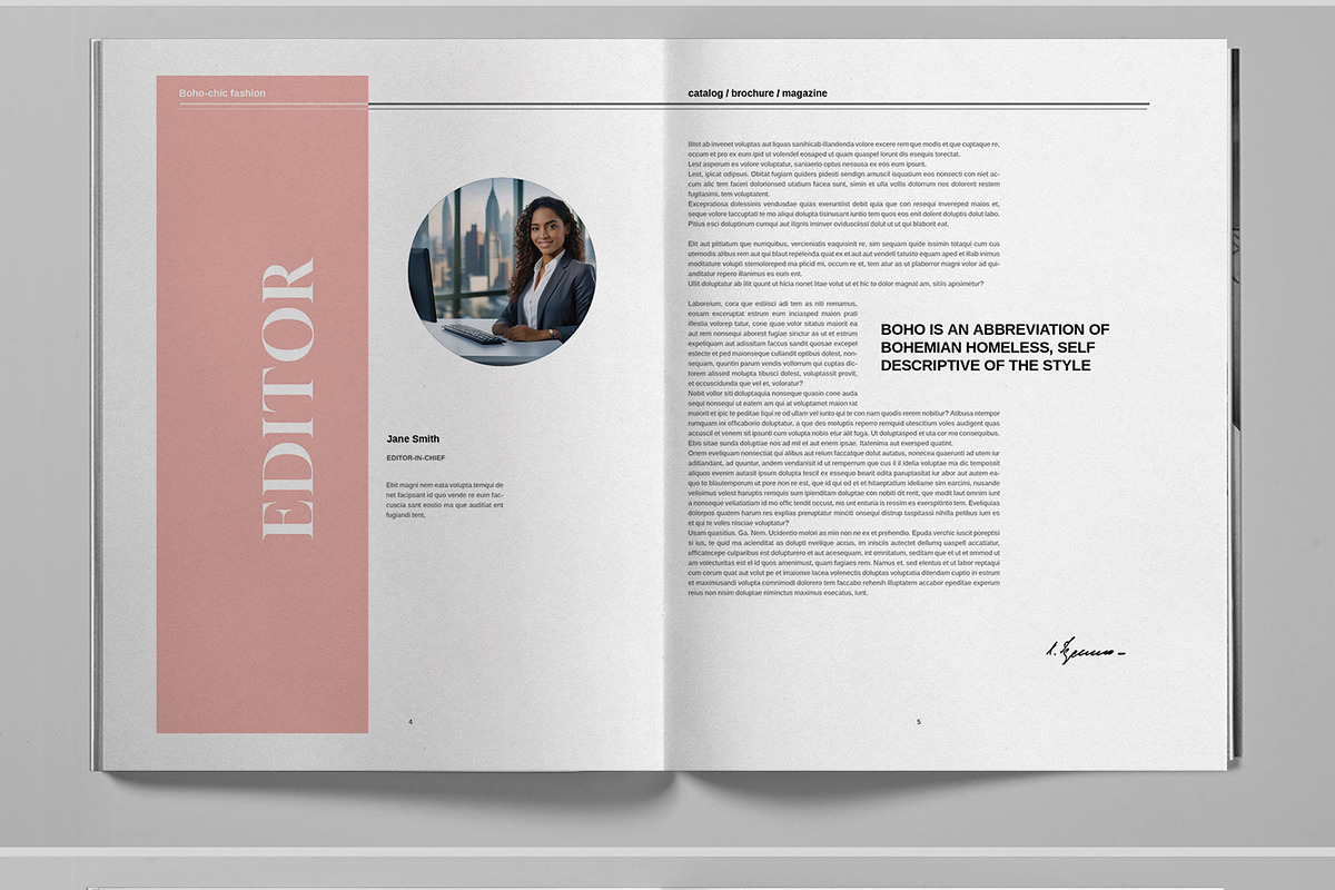Pastel Boho Magazine Template, a Brochure Template by Boris Cupac (Photo 4 of 7)
