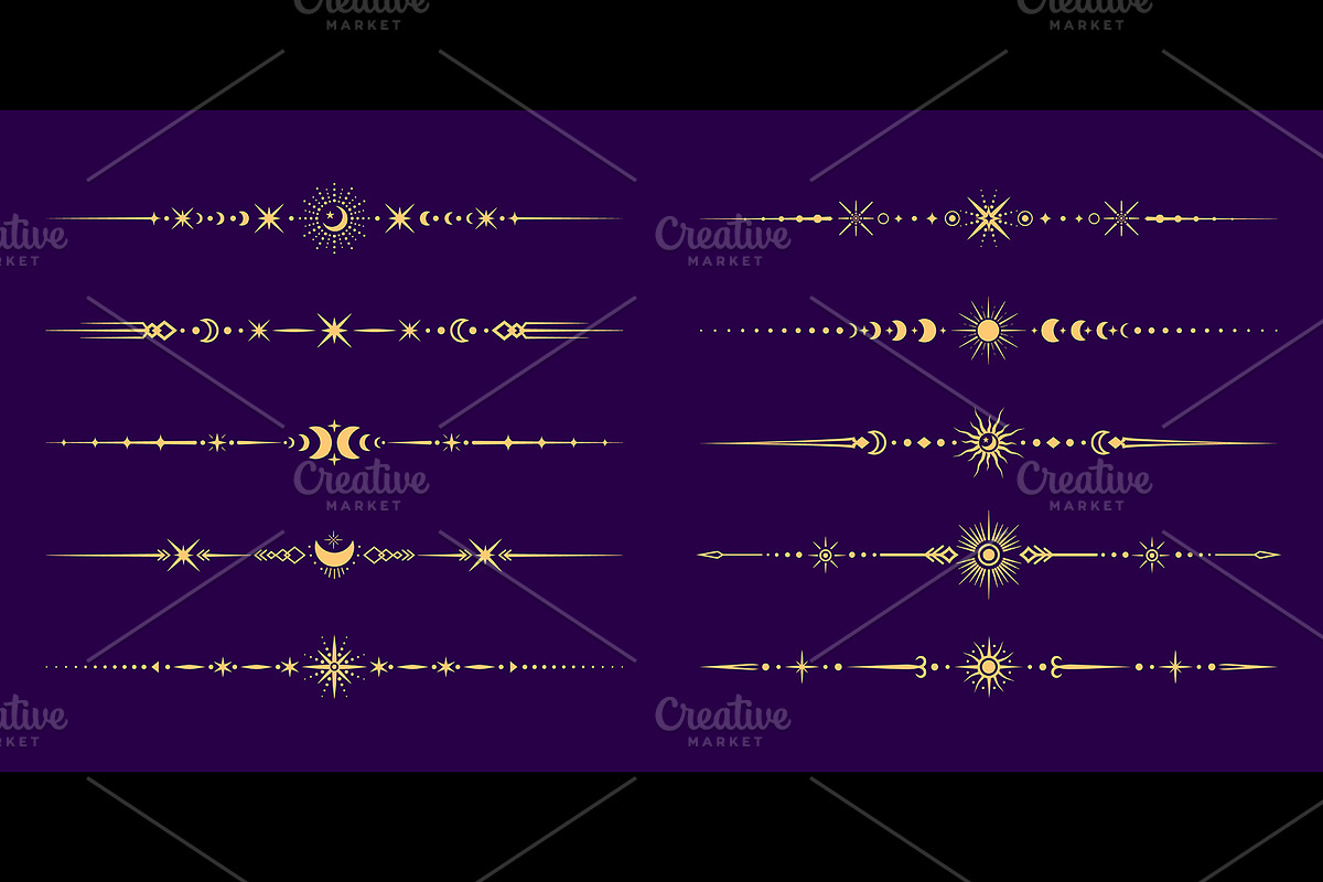 Celestial dividers, separators, a Decorative Illustration by Buch&Bee (Photo 3 of 3)