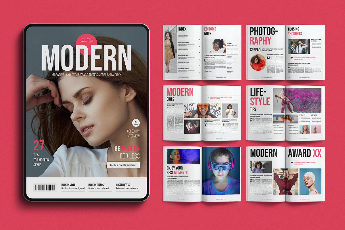 Digital Modern Magazine Template, a Magazine Template by E-Type (Photo 1 of 7)