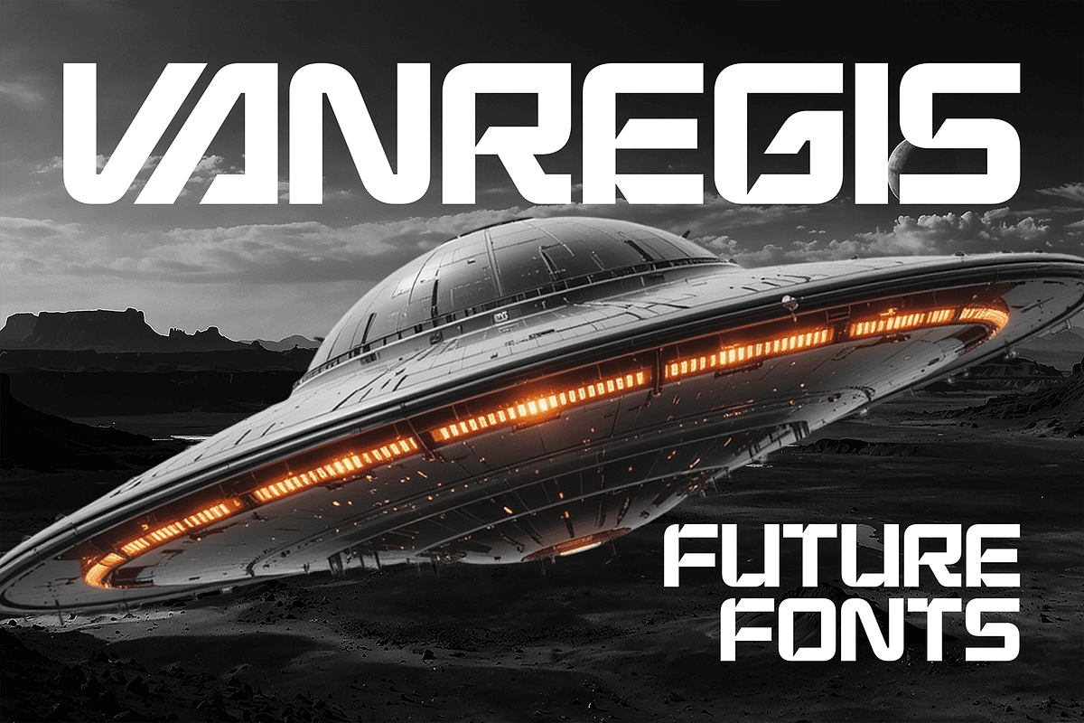 Vanregis - Futuristic Fonts, a Sans Serif Font by Konstantine Studio (Photo 1 of 4)