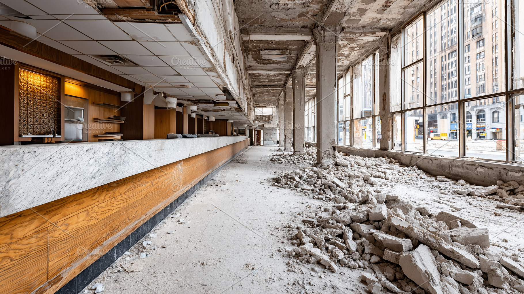Abandoned urban commercial interior, an Architecture Photo by MistyDay
