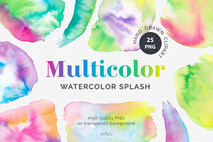 Multicolor Watercolor Splashes