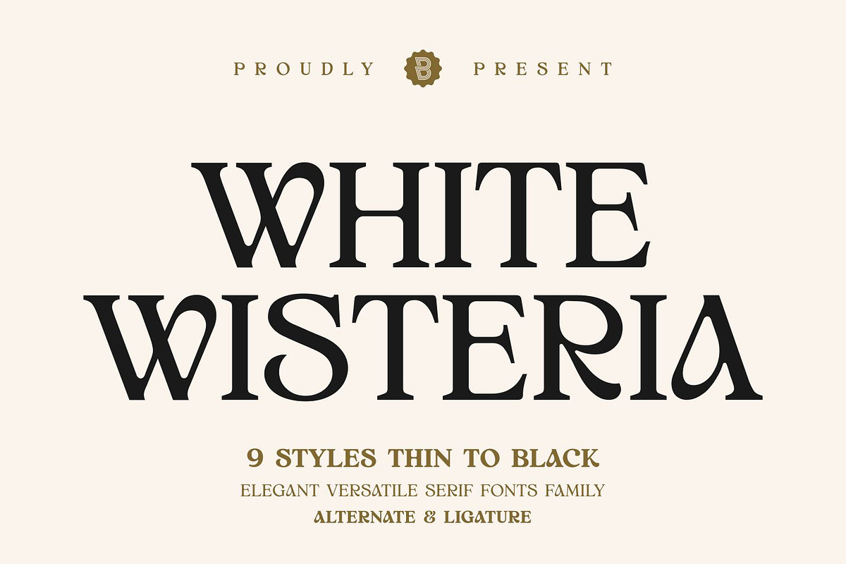 White Wisteria Fonts Family, a Serif Font by Asenbayu (Photo 1 of 13)