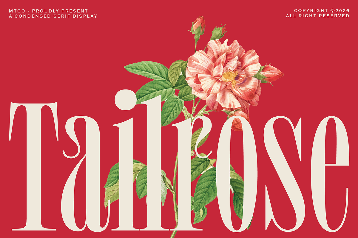 MTC Tailrose - A Quirk Serif Font, a Serif Font by Martype (Photo 1 of 12)