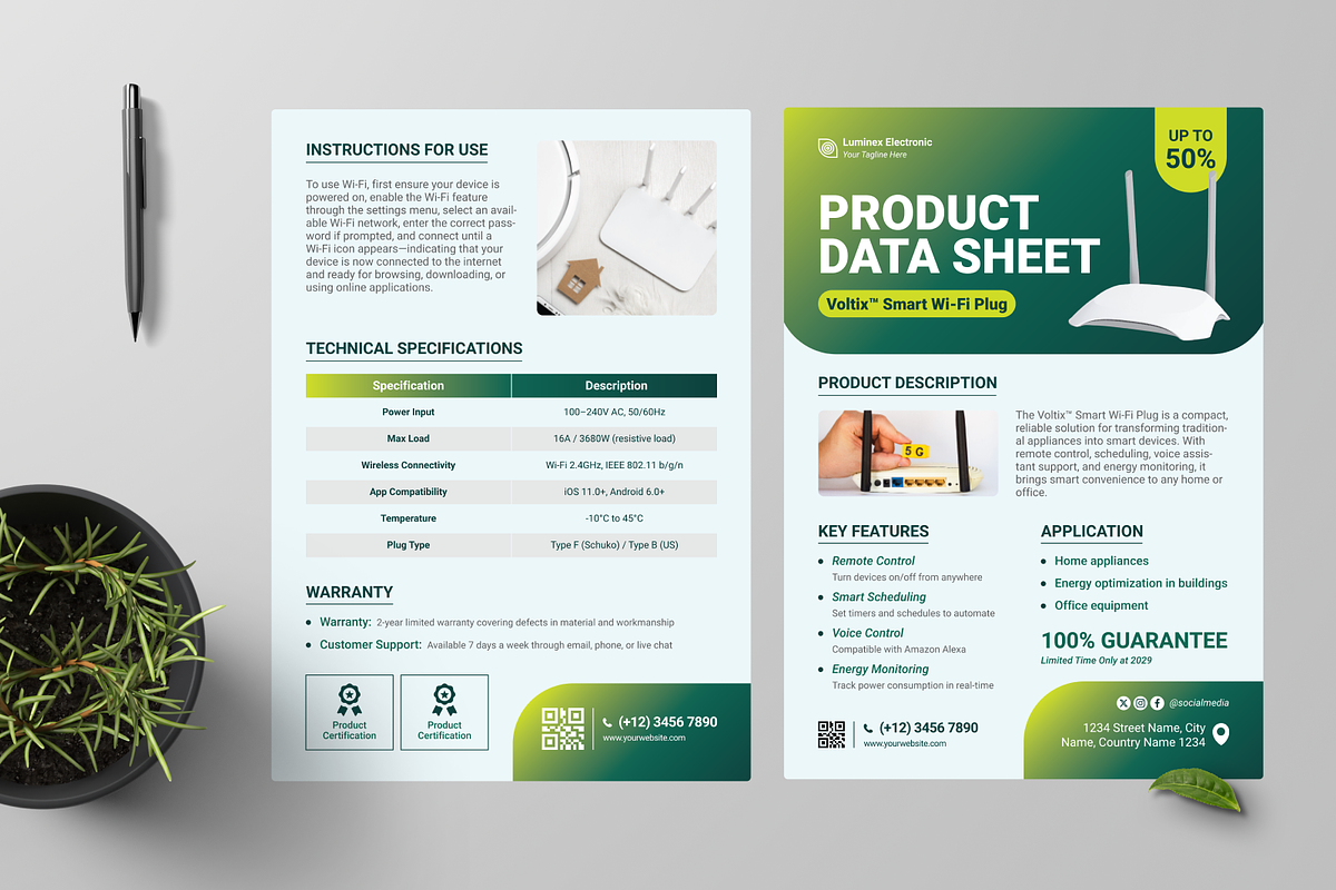 Wi-Fi Data Sheet, a Flyer Template by Annora Studio (Photo 5 of 6)
