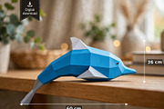 Dolphin wall art - 3d papercraft, a Card Template by PAPER amaze (Thumbnail 1 of 6)
