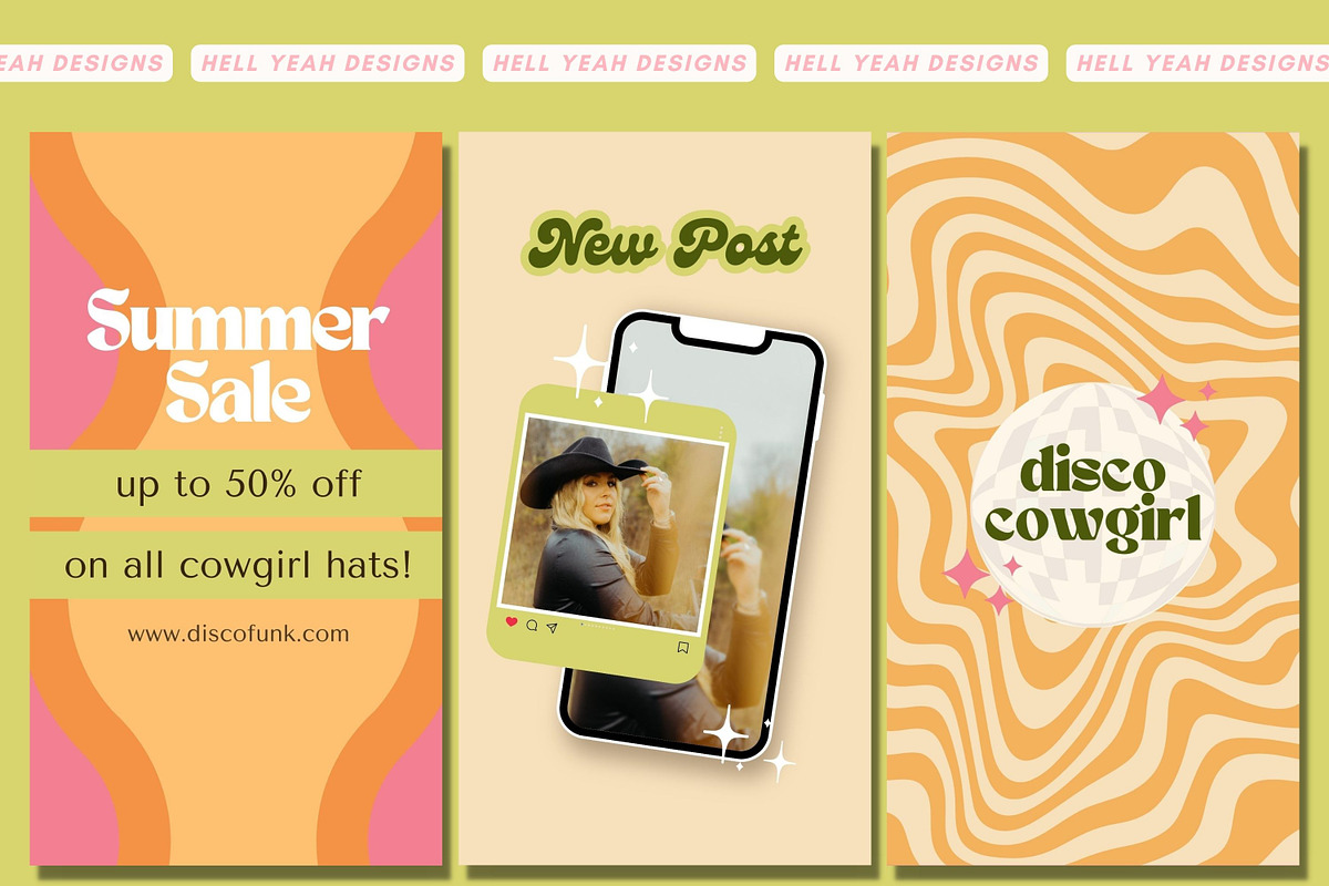 Disco Instagram Story Templates, a Social Media Template by Hell Yeah Designs (Photo 10 of 11)