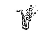 Saxophone Music Love Vector Bundle, an Illustration by Designs_River (Thumbnail 36 of 51)