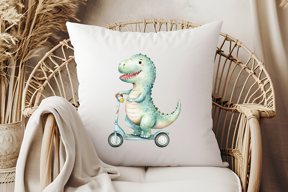 Watercolor Dinosaur Clipart, an Illustration by Libby Wishes (Photo 5 of 9)